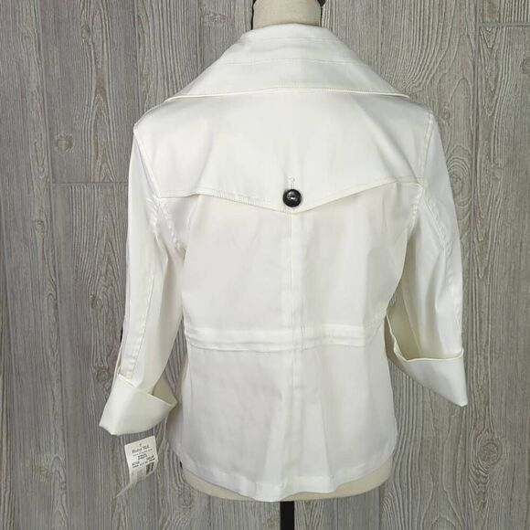 Brand New Ruby Road Women’s Size 8 Cream Peacoat Jacket Stretch Black Buttons - Picture 3 of 7